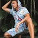 Onepiece Vintage Waikiki Short Jumpsuit Dusty Blue