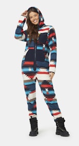 Onepiece Aztec Fleece Jumpsuit Multi print
