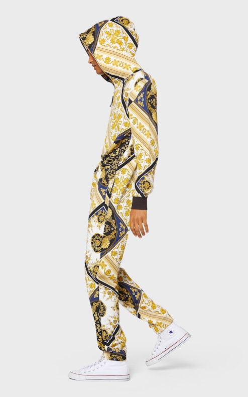 Onepiece Baroque Print Jumpsuit Off White