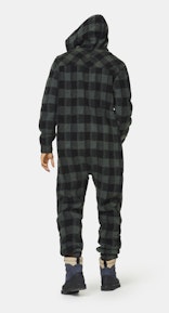 Onepiece Checkered Fleece Jumpsuit Grün
