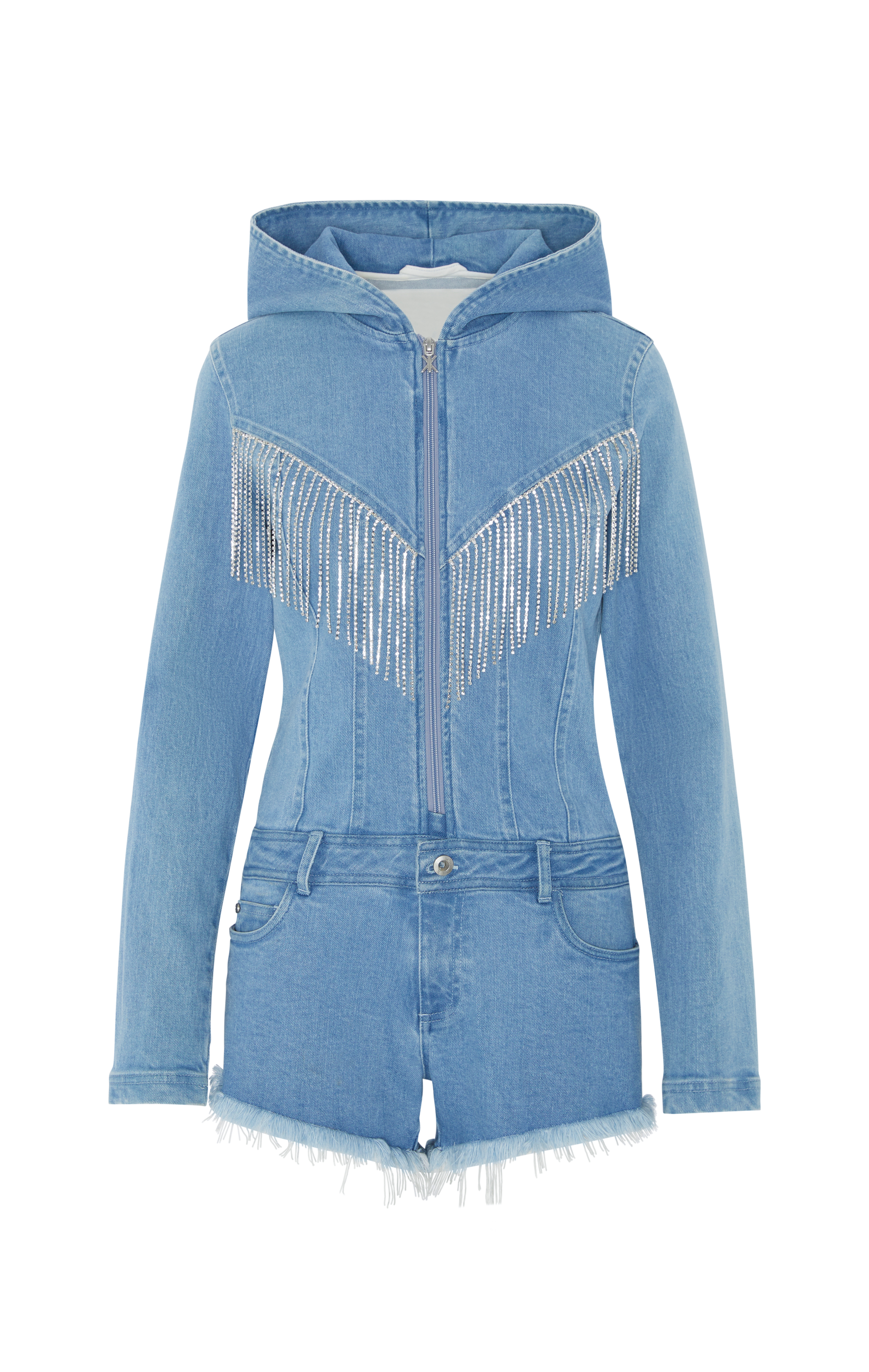 Festival Fitted Short Jumpsuit Denim Blau