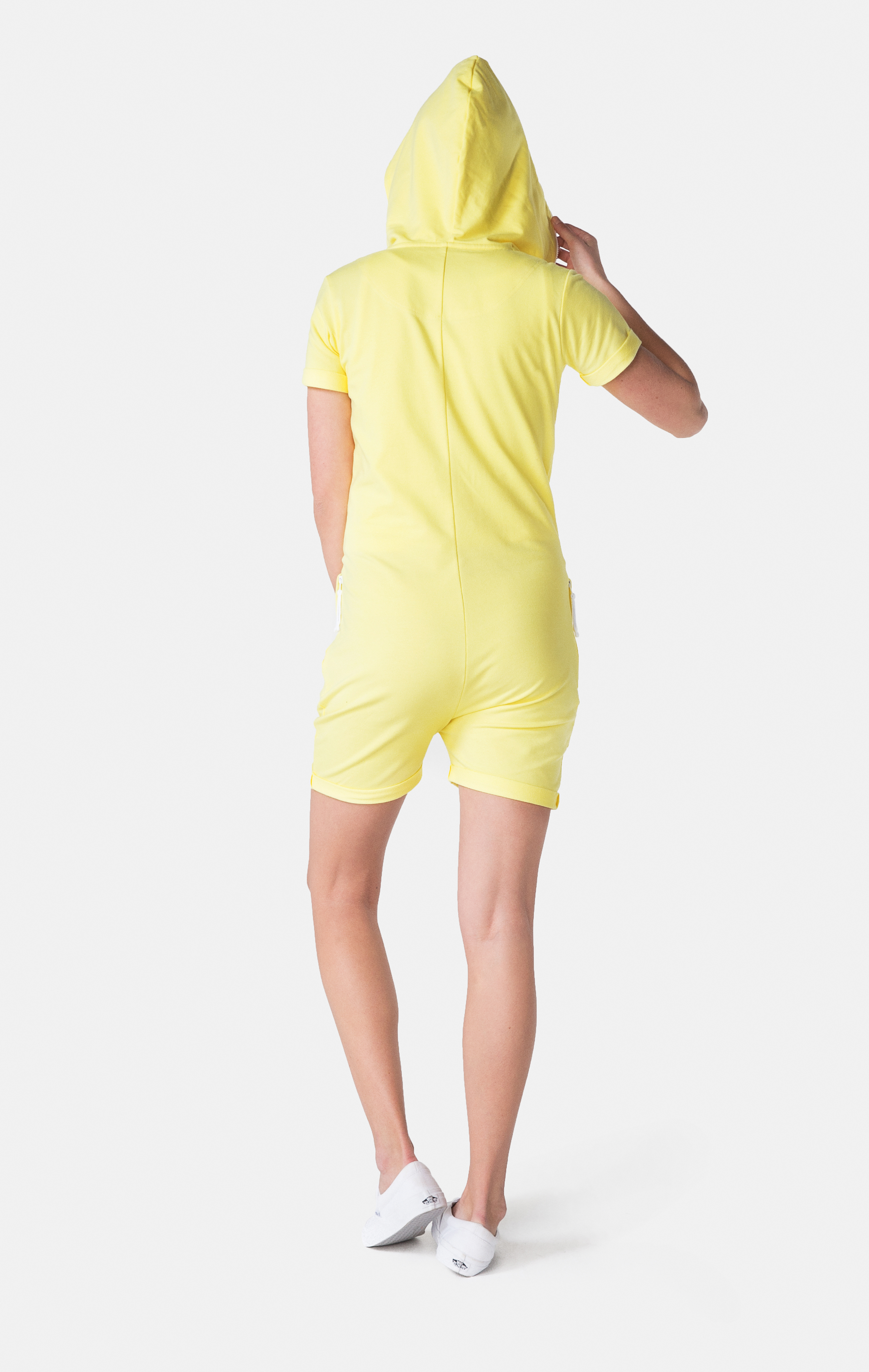 yellow short jumpsuit