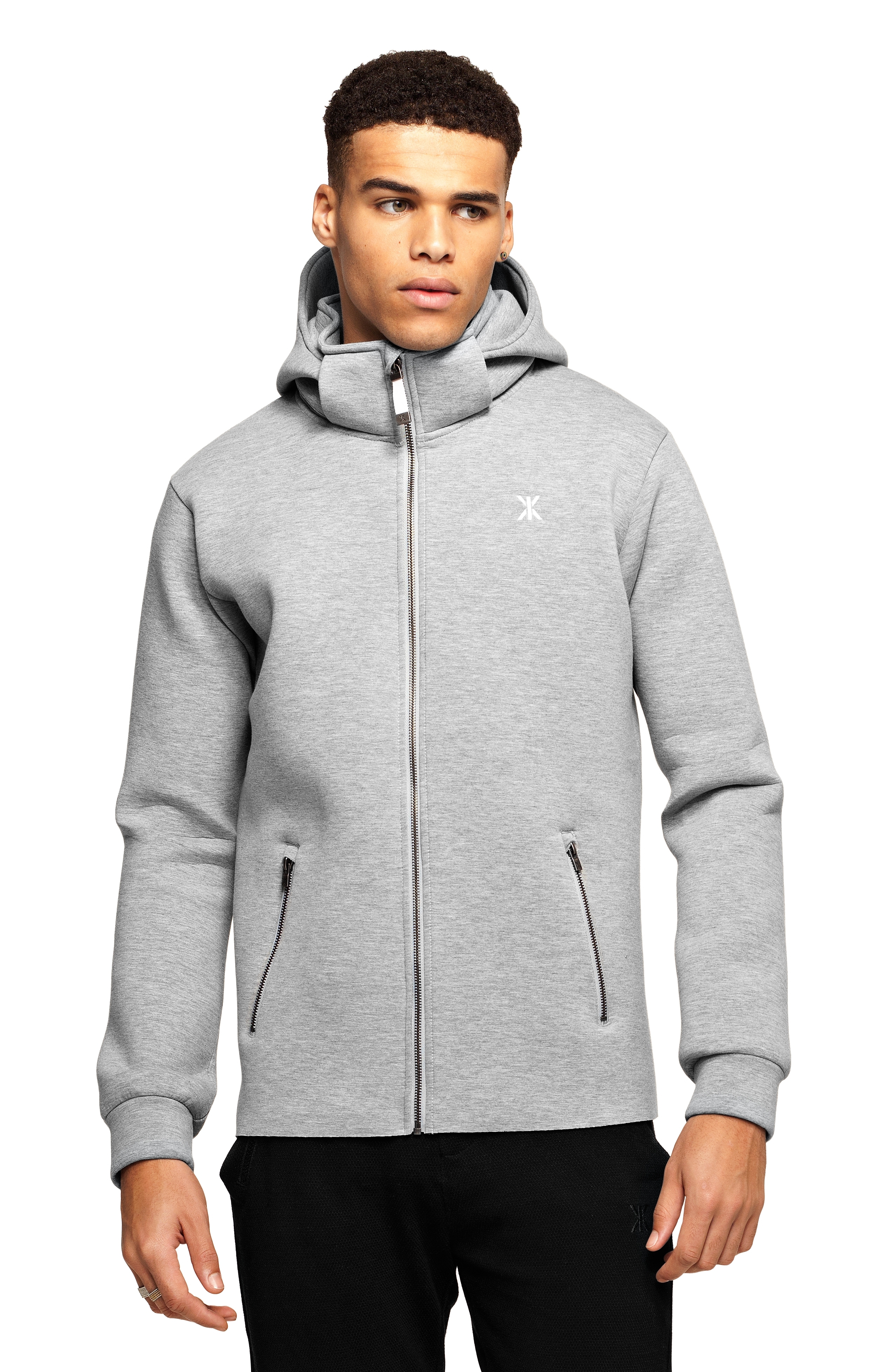 grey melange hoodie