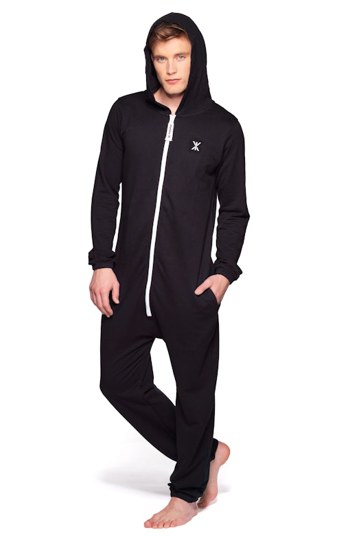 Mono Onesie Black with White Zip