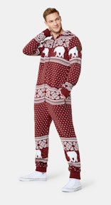 Onepiece Polar Bears are Coming jumpsuit Dark red