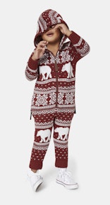 Onepiece Polar Bears are Coming KIDS jumpsuit Dark red