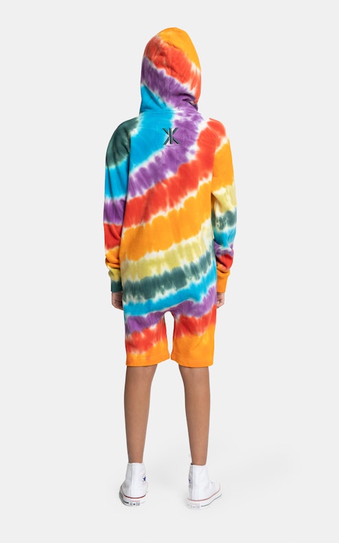 Onepiece Rainbow Pride short KIDS jumpsuit Multi Tie-Dye