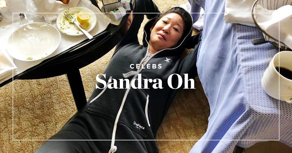 Sandra Oh wears Onepiece  onesie after Golden Globe Awards 2019