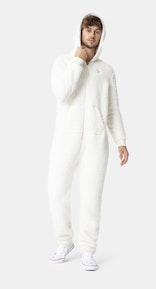Onepiece Teddy fleece jumpsuit Off White