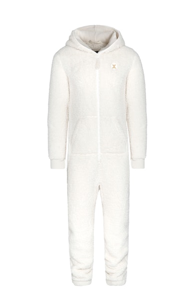 Onepiece Teddy fleece jumpsuit Weiß