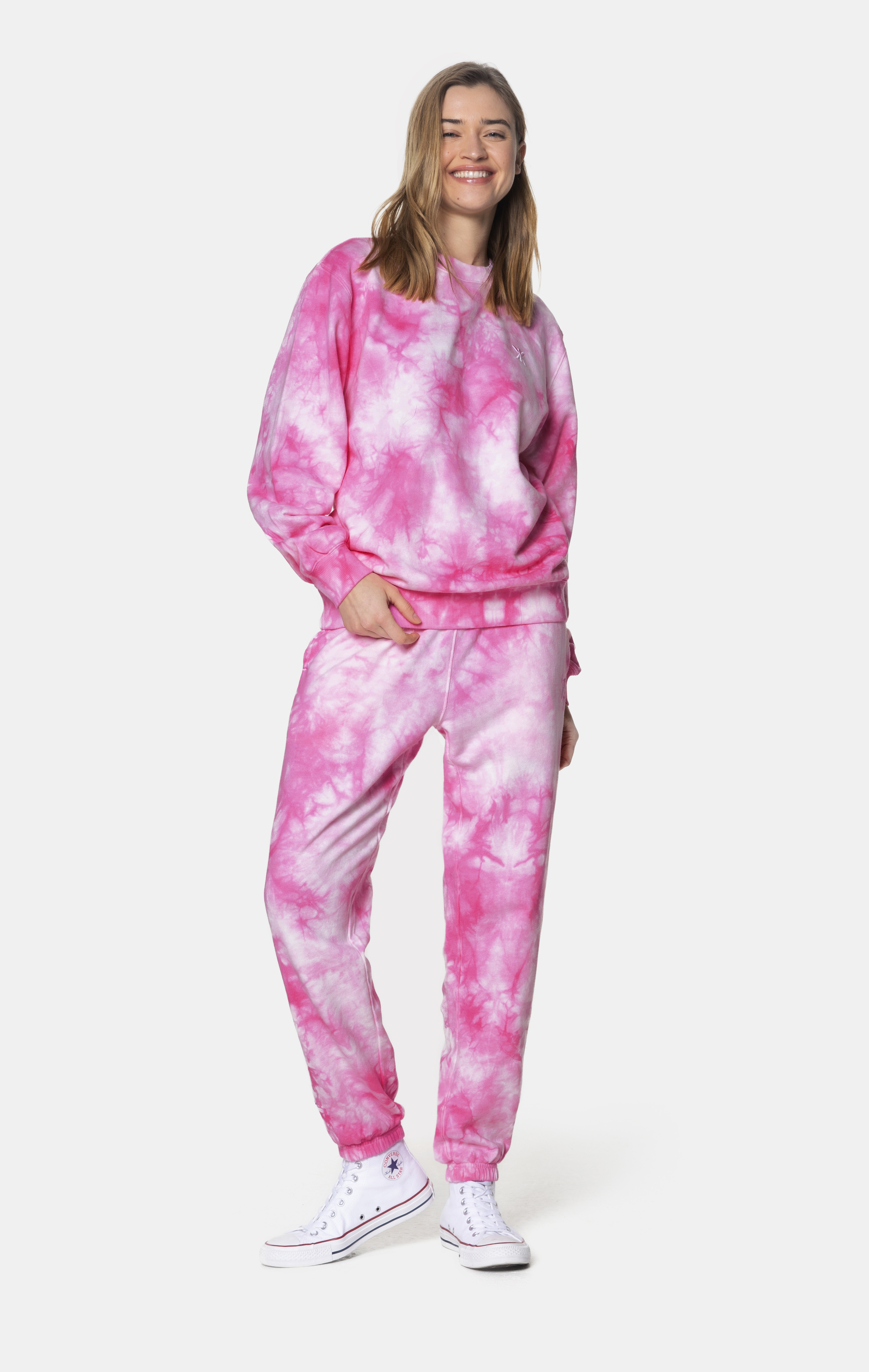 pink tie dye sweat suit