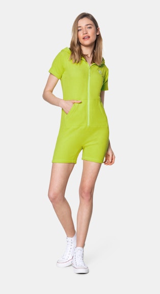 Onepiece Towel Club short slim Jumpsuit Lime