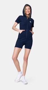 Onepiece Towel Club short slim Jumpsuit Marineblau