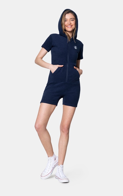 Onepiece Towel Club short slim Jumpsuit Navy