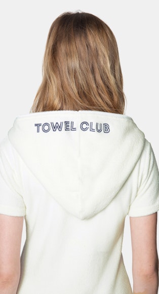 Onepiece Towel Club short slim Jumpsuit White