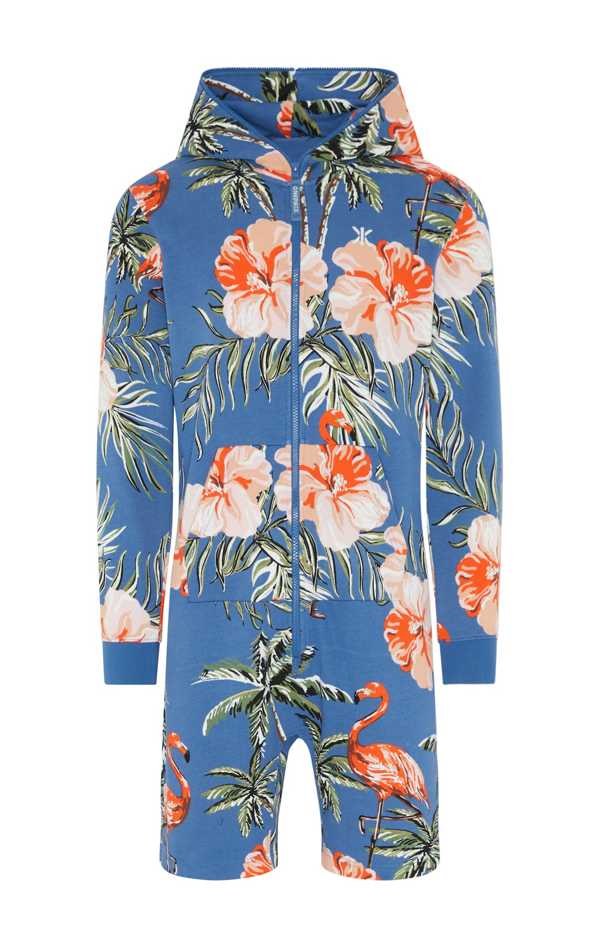 Tropical Flamingo Short Jumpsuit Blau/bedruckt