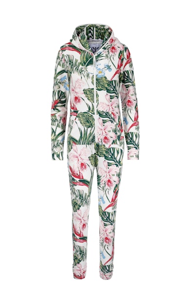 Onepiece Tropicana fitted jumpsuit Off White print