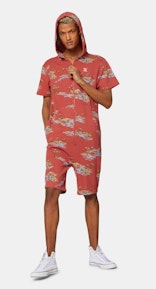 Onepiece Vintage Honolulu Short Jumpsuit Red