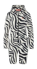 Onepiece Zebra fitted short jumpsuit Off-white